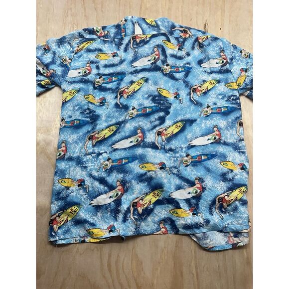 Ocean Current surfboard surf surfing surfer shirt rayon size L - Picture 3 of 5
